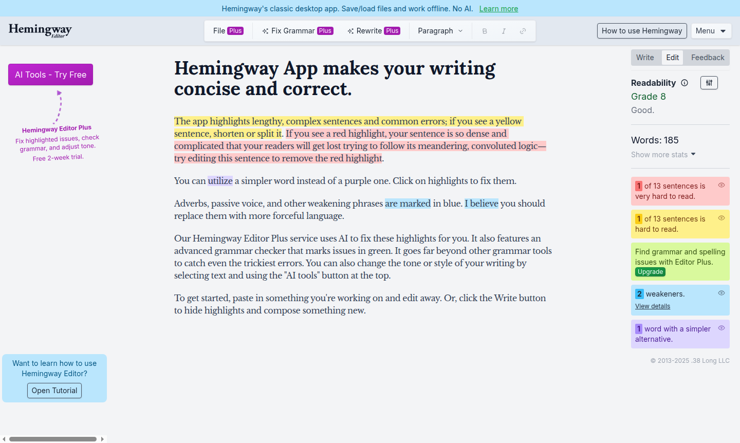 Hemingway App tool thumbnail