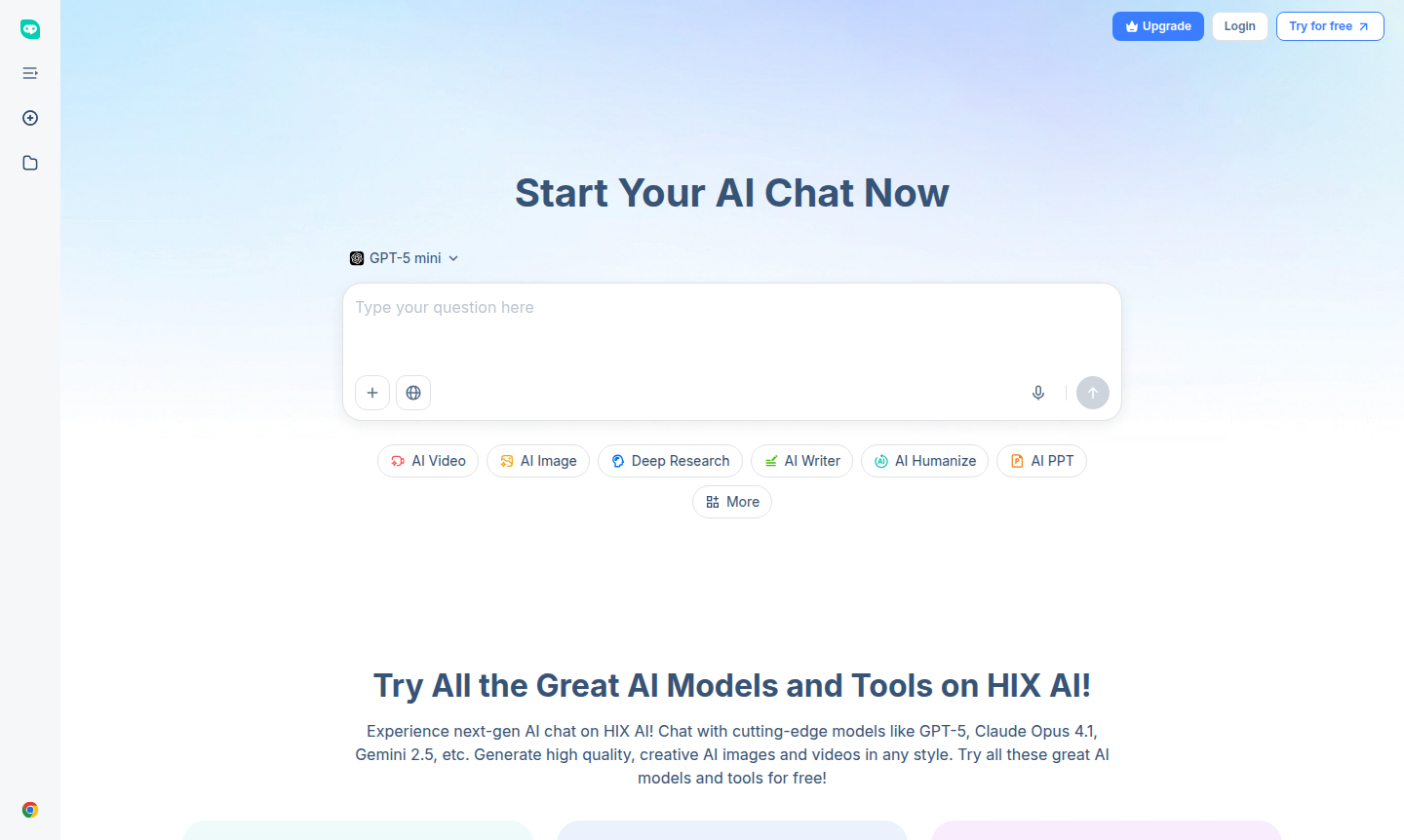 HIX AI platform interface