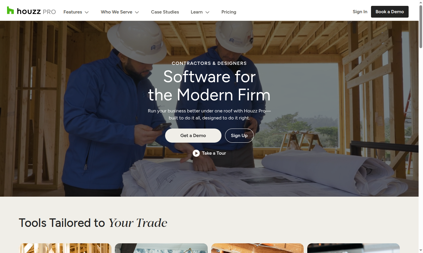 Houzz Pro software interface