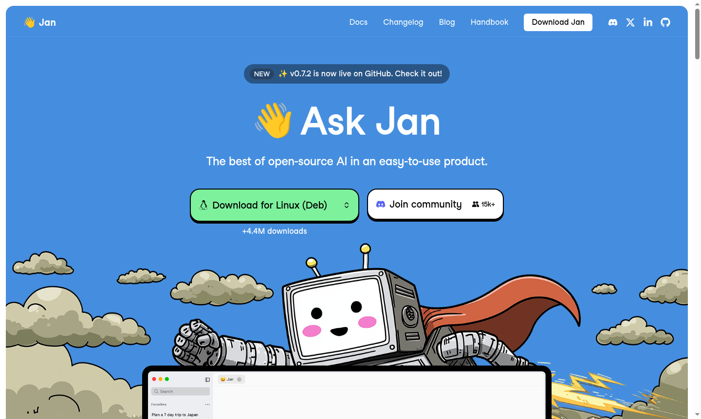 Jan AI application interface
