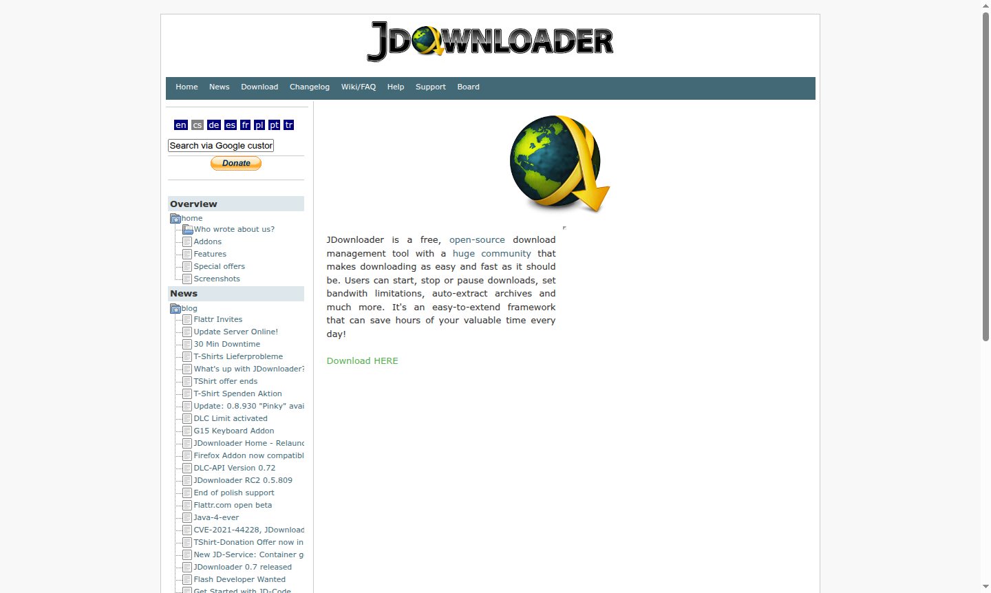 JDownloader application screenshot