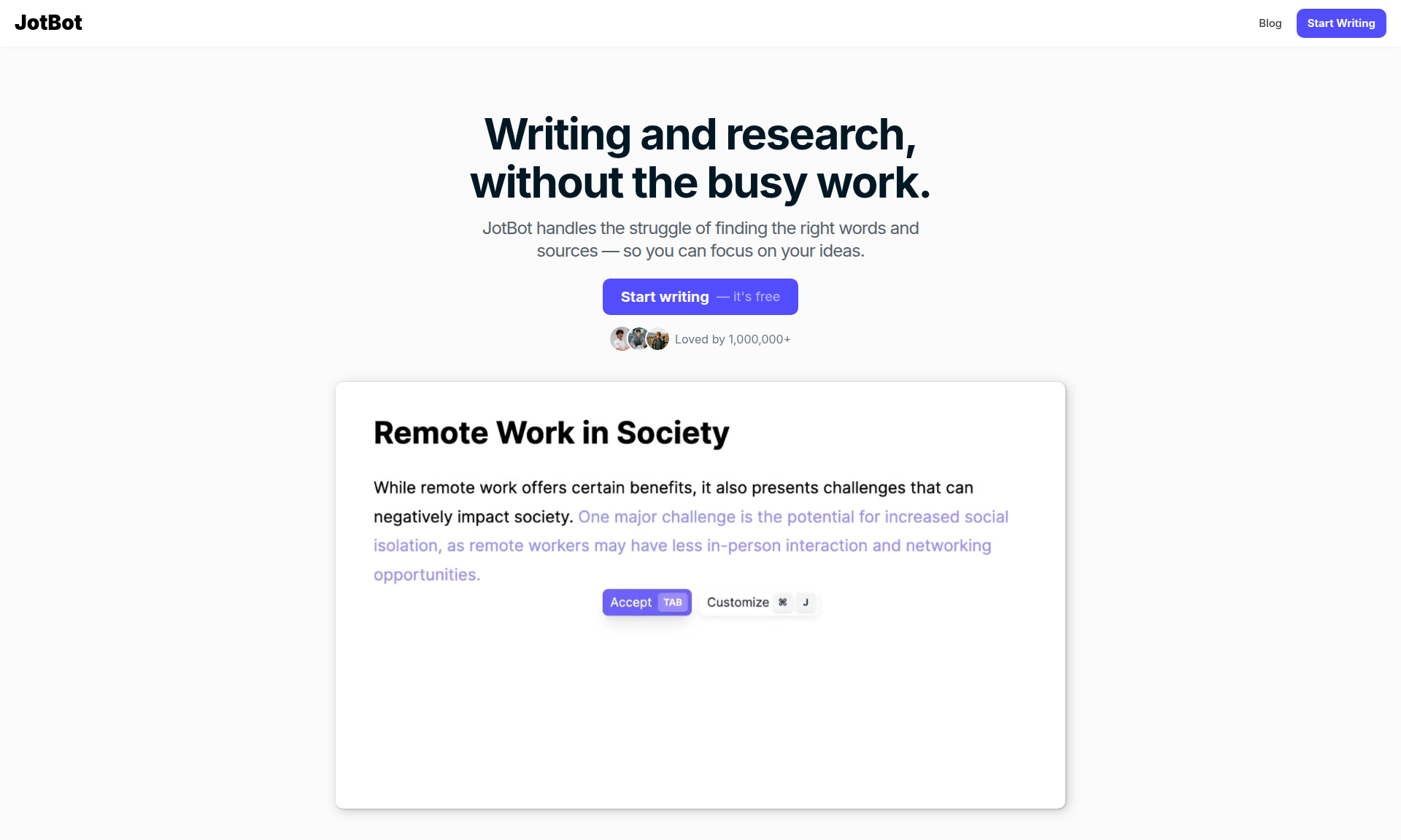 JotBot AI Writing Assistant 1