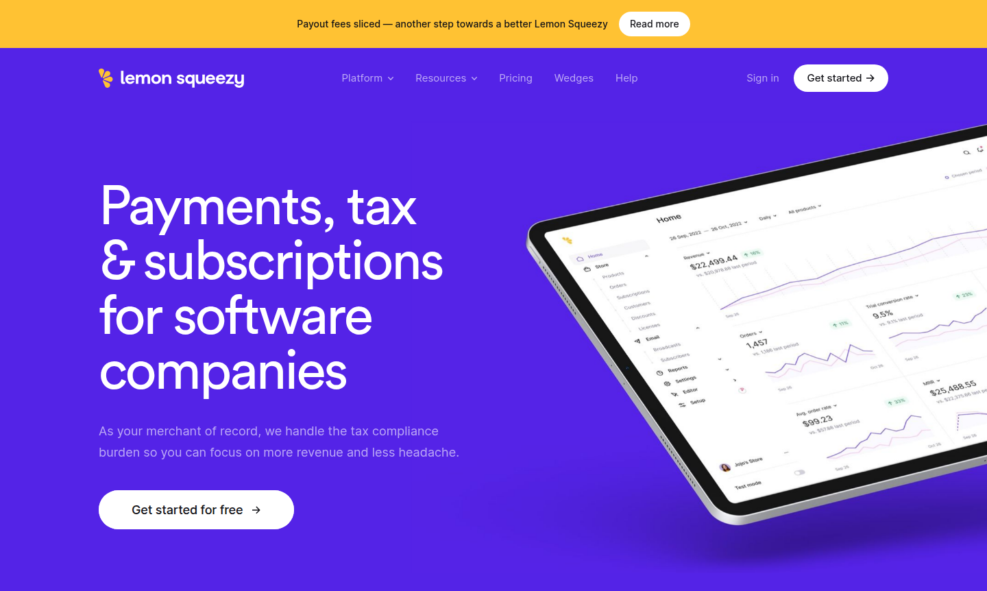 Lemon Squeezy dashboard preview