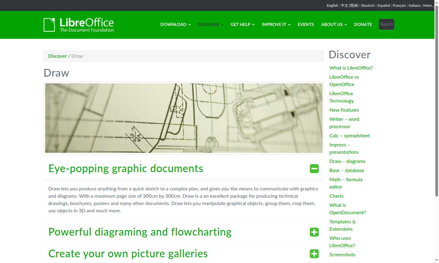 LibreOffice Draw application interface
