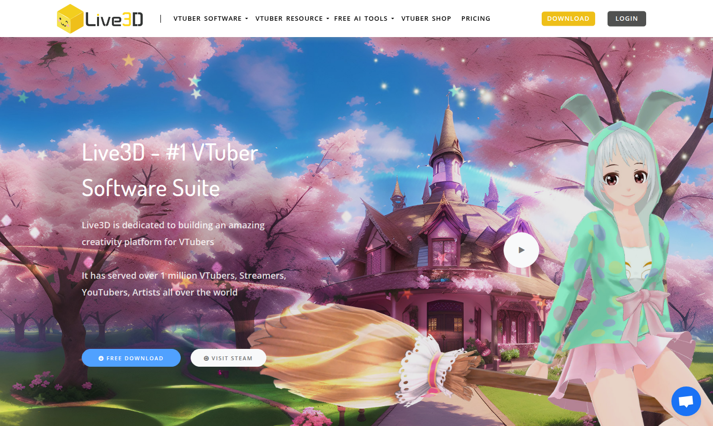 Thumbnail image showing Live3D VTuber software interface with avatar and controls