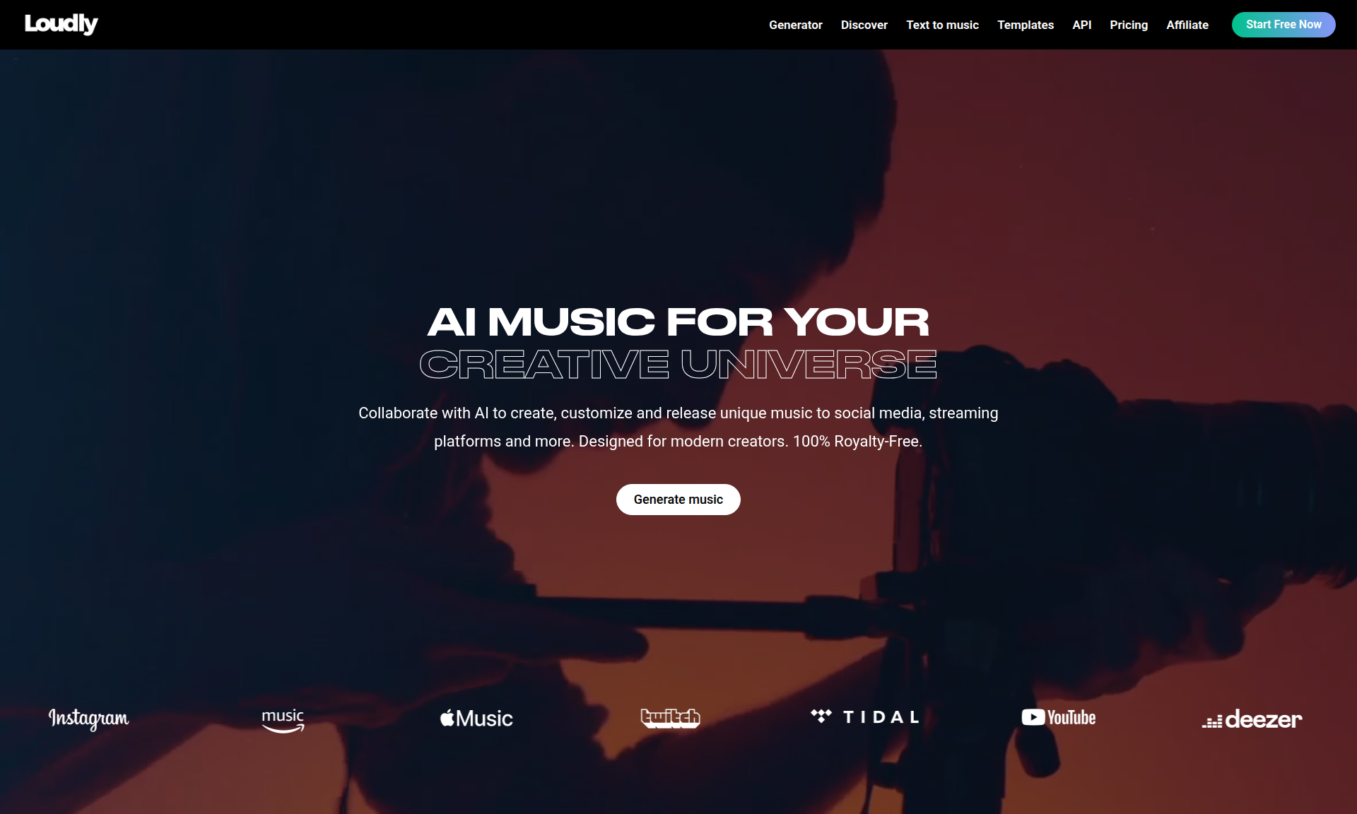 Loudly AI Music Platform 1