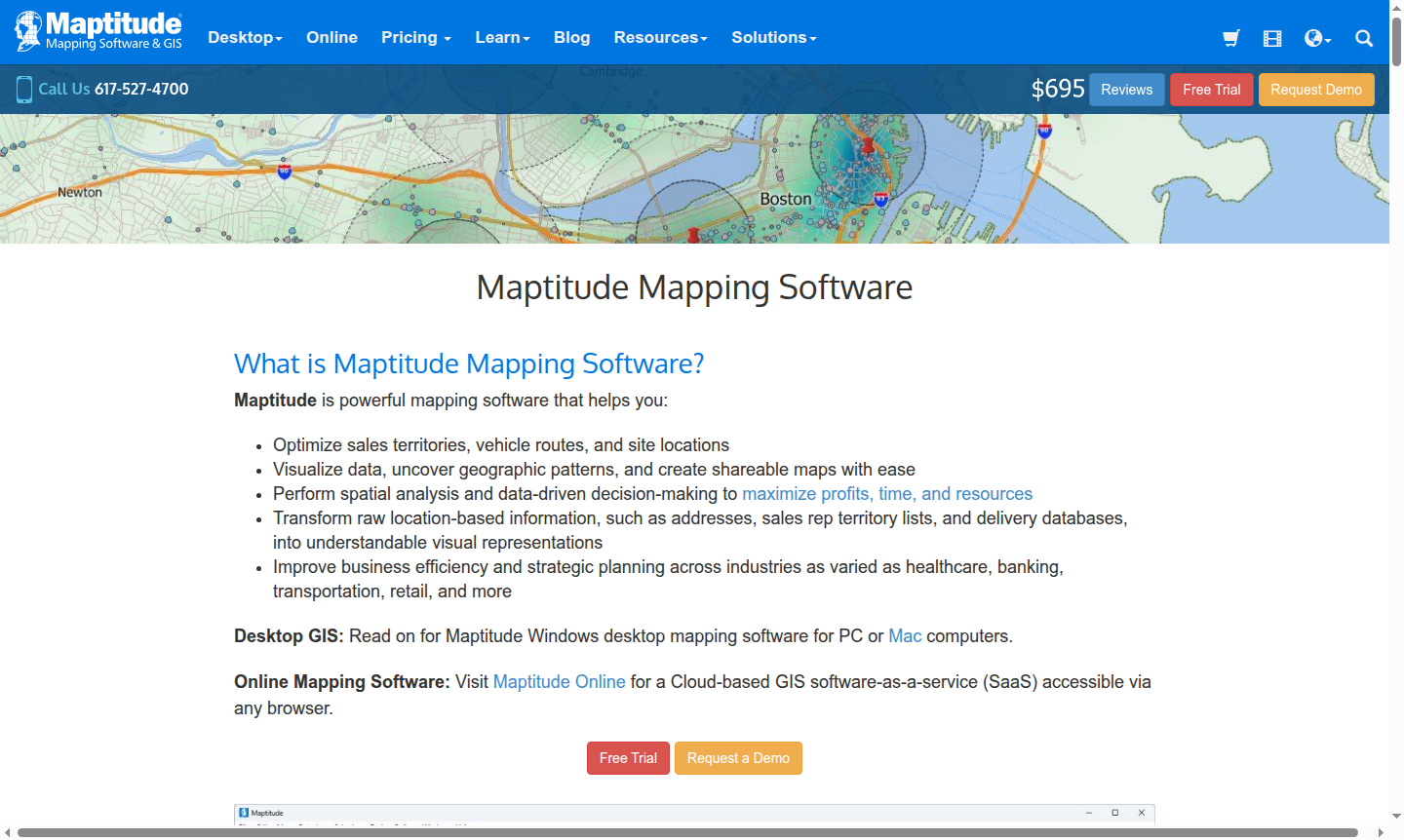 Maptitude software interface