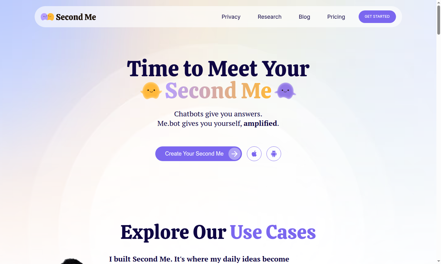 Second Me presentation creator interface