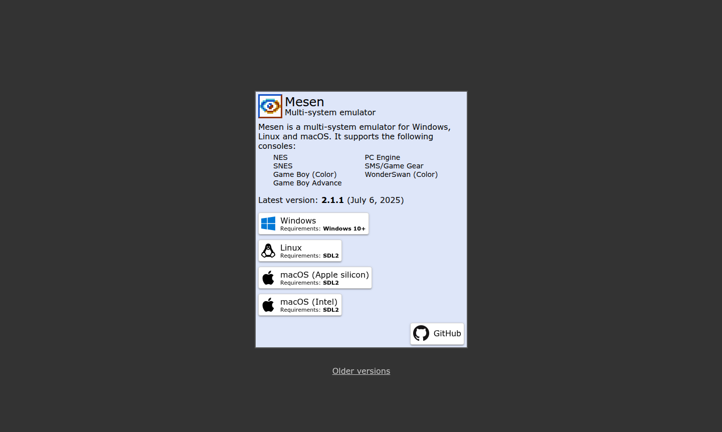 Screenshot of Mesen emulator interface