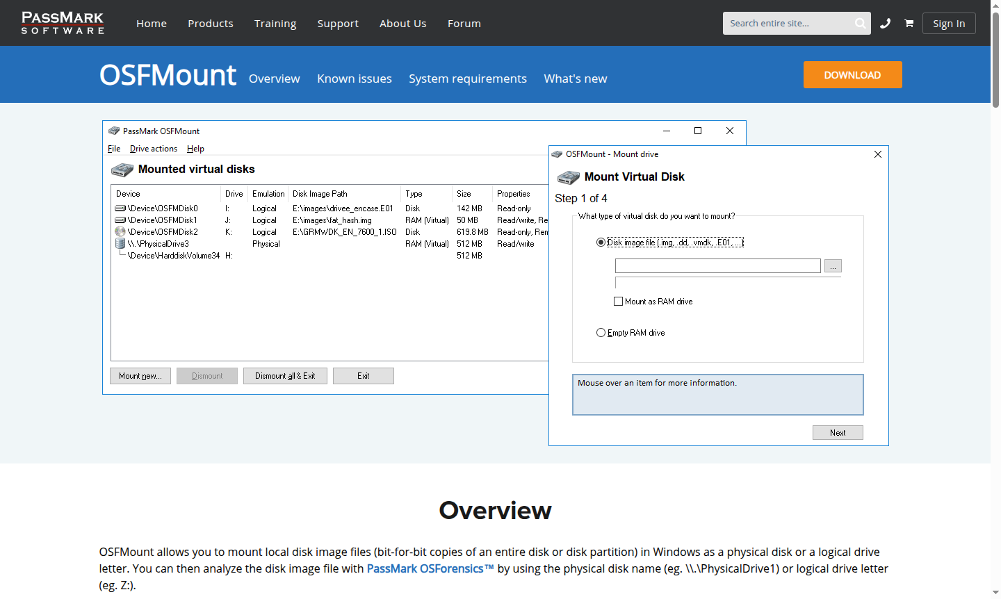 OSFMount application thumbnail