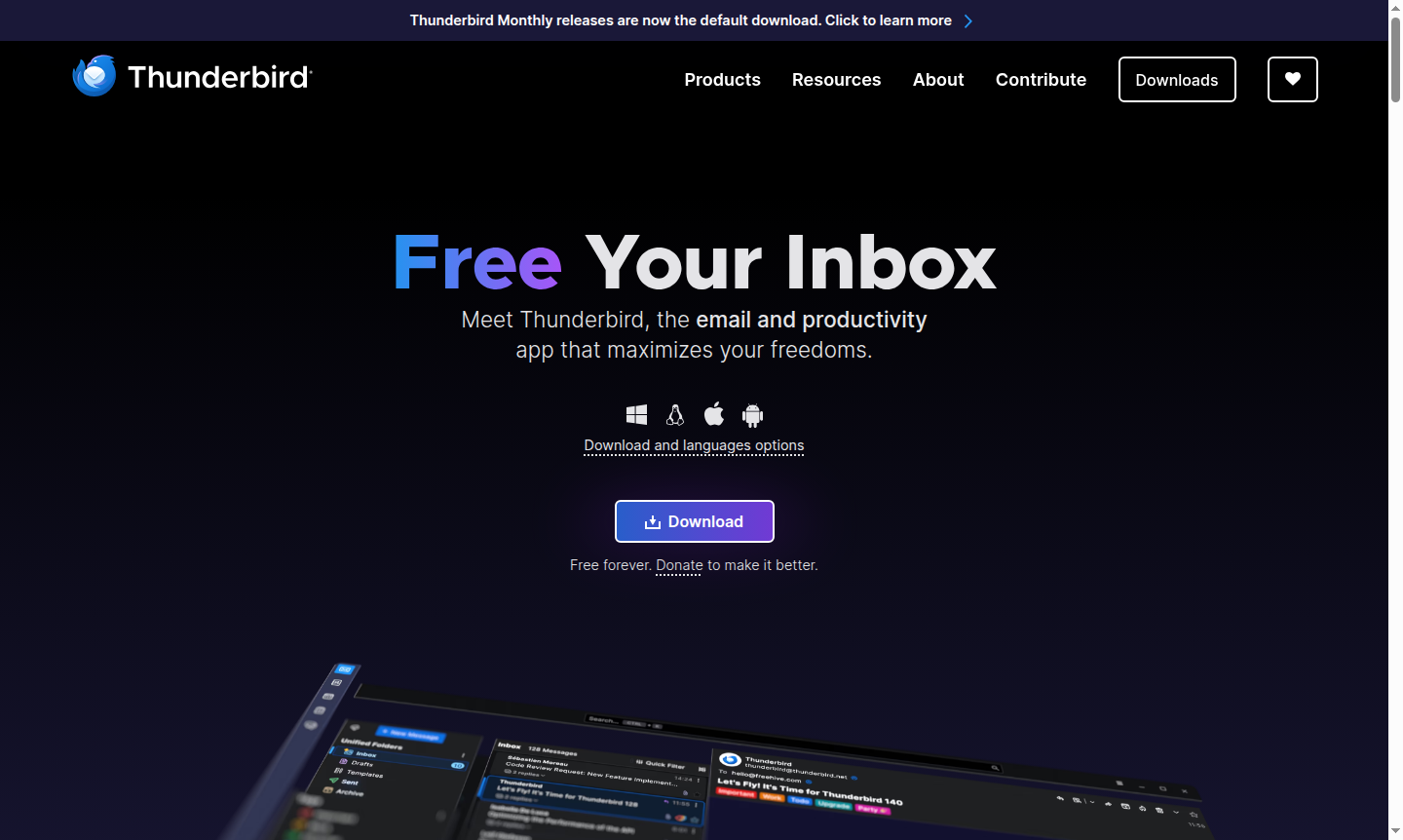 Thunderbird application screenshot