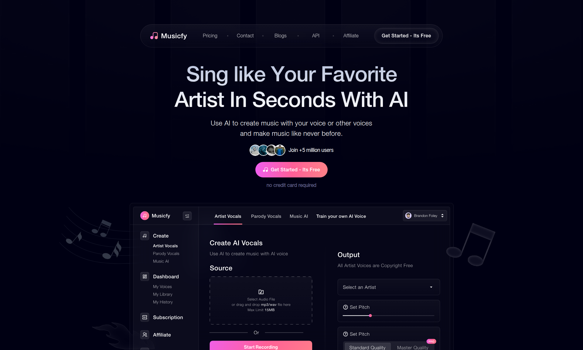 Musicfy AI Generador de Canciones con Voz 1