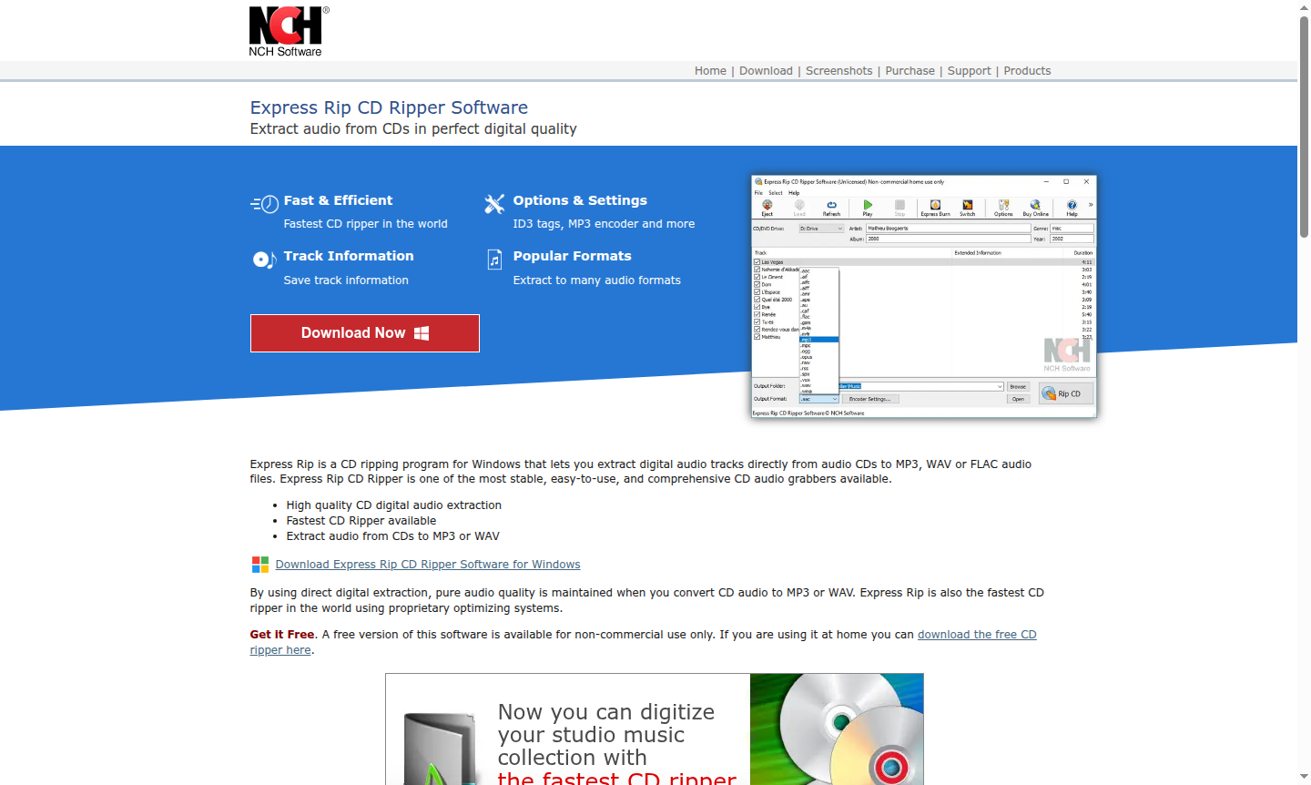 Express Rip CD Ripper interface
