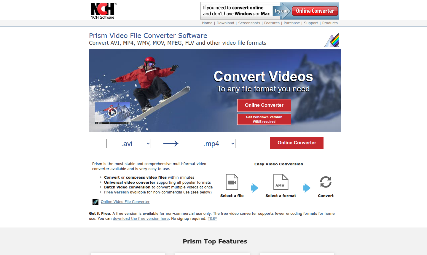 Screenshot of Prism Video Converter software interface