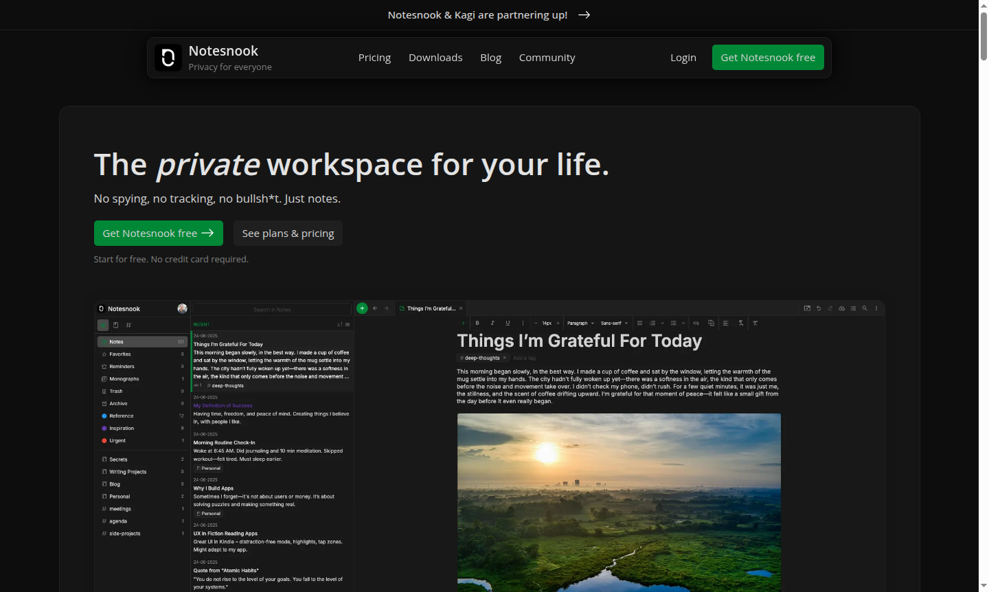 Notesnook application interface
