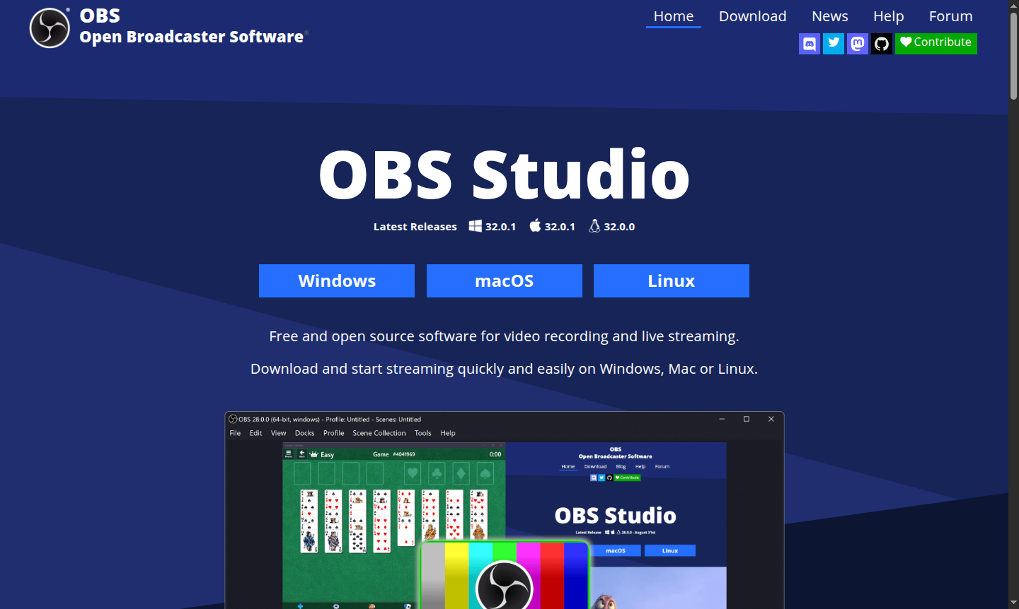 OBS Studio software interface