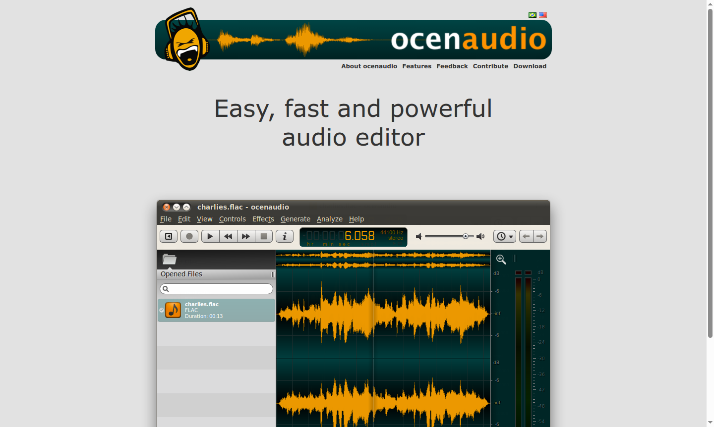 ocenaudio application interface