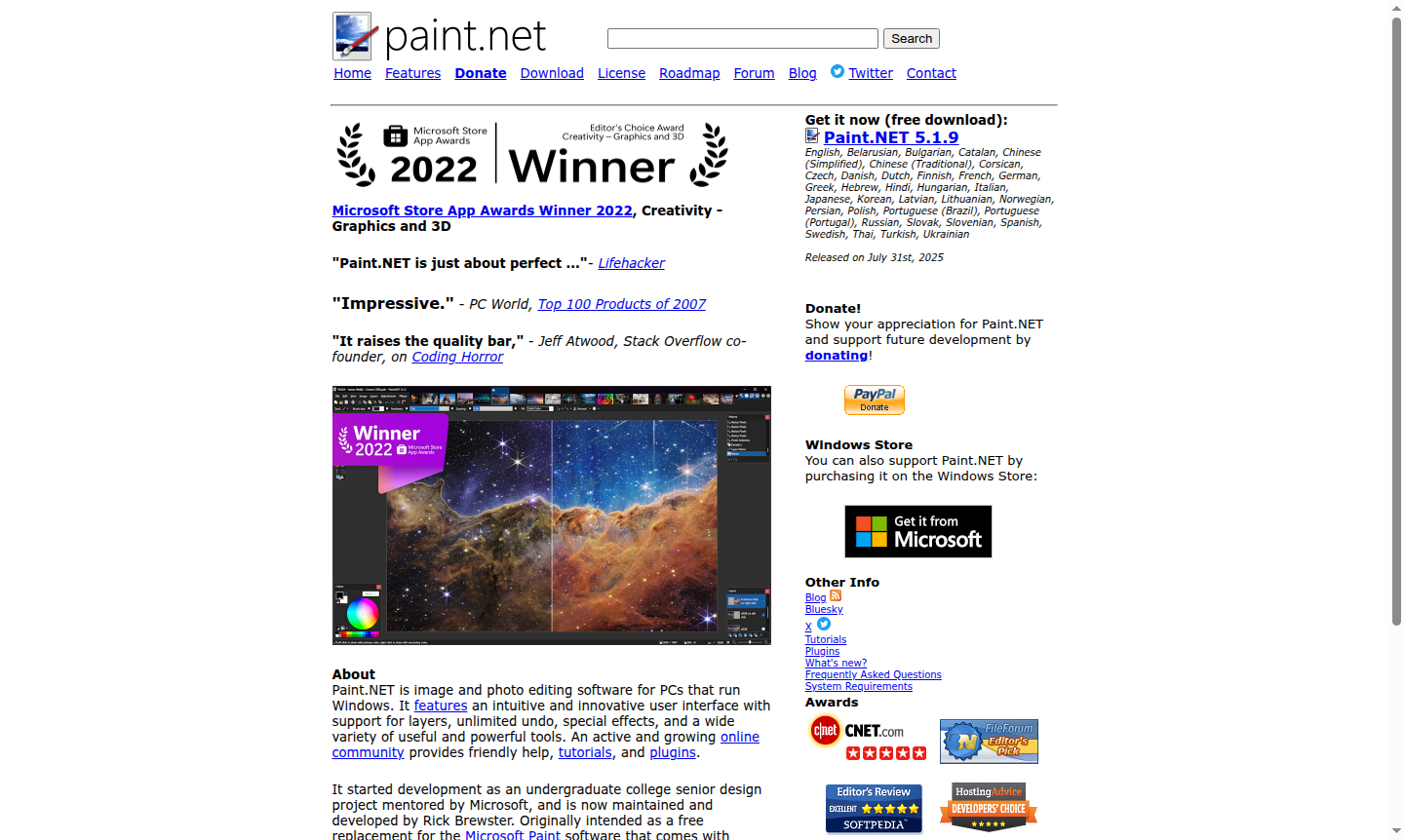 Paint.NET software interface