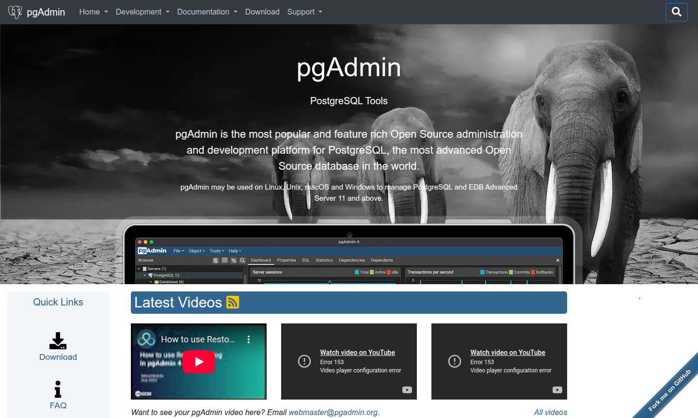 pgAdmin interface screenshot showing database management features