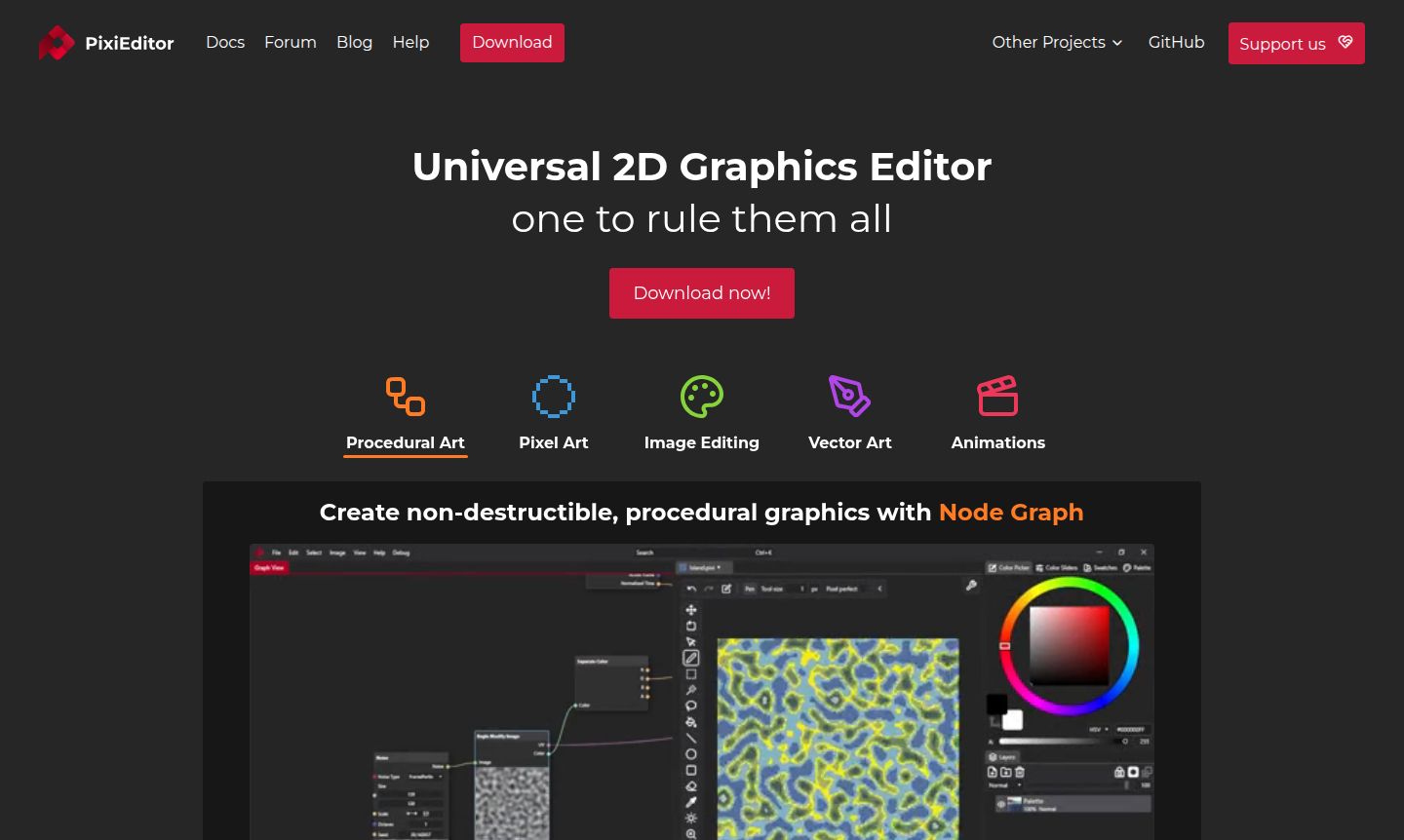 PixiEditor application interface