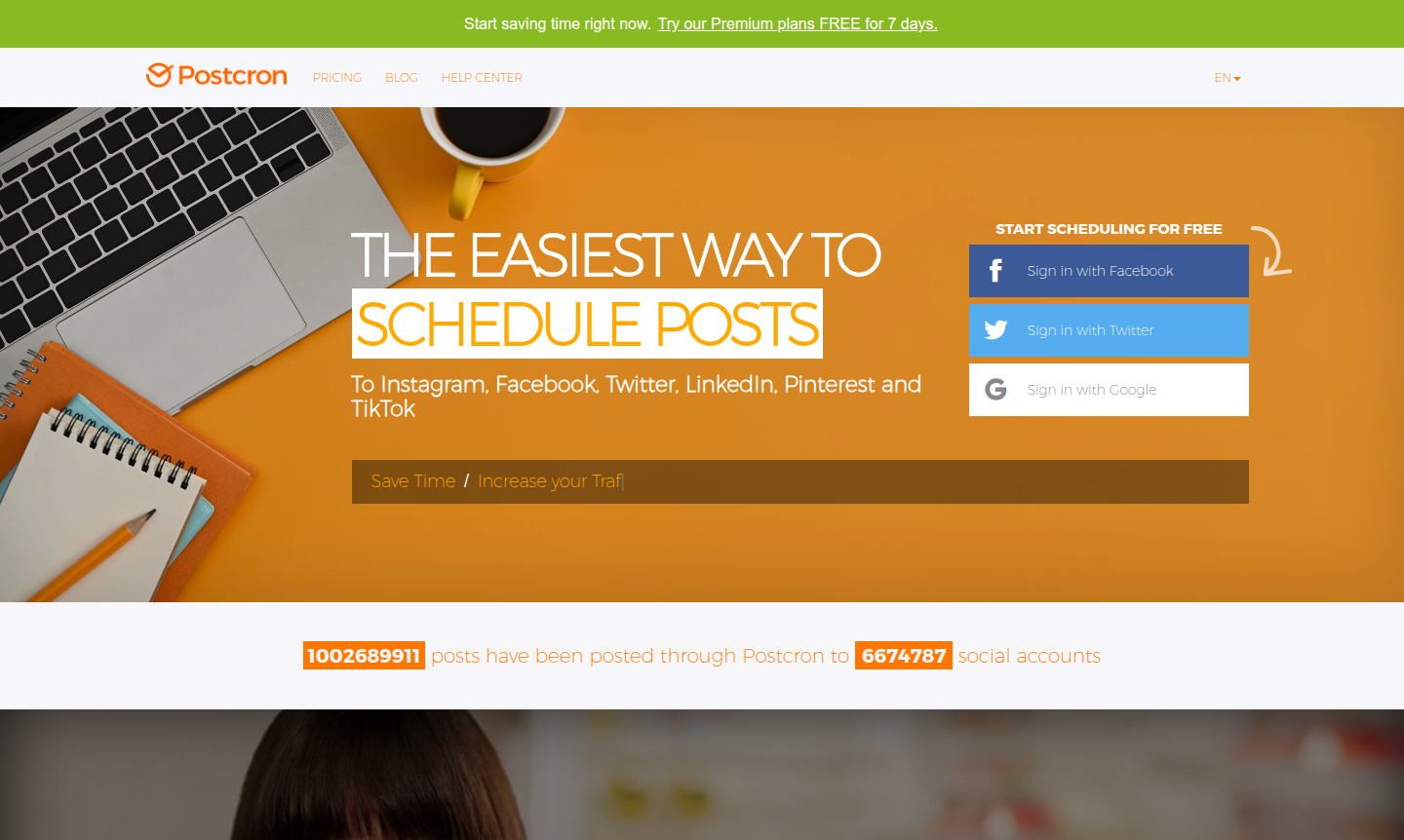 Postcron tool interface thumbnail