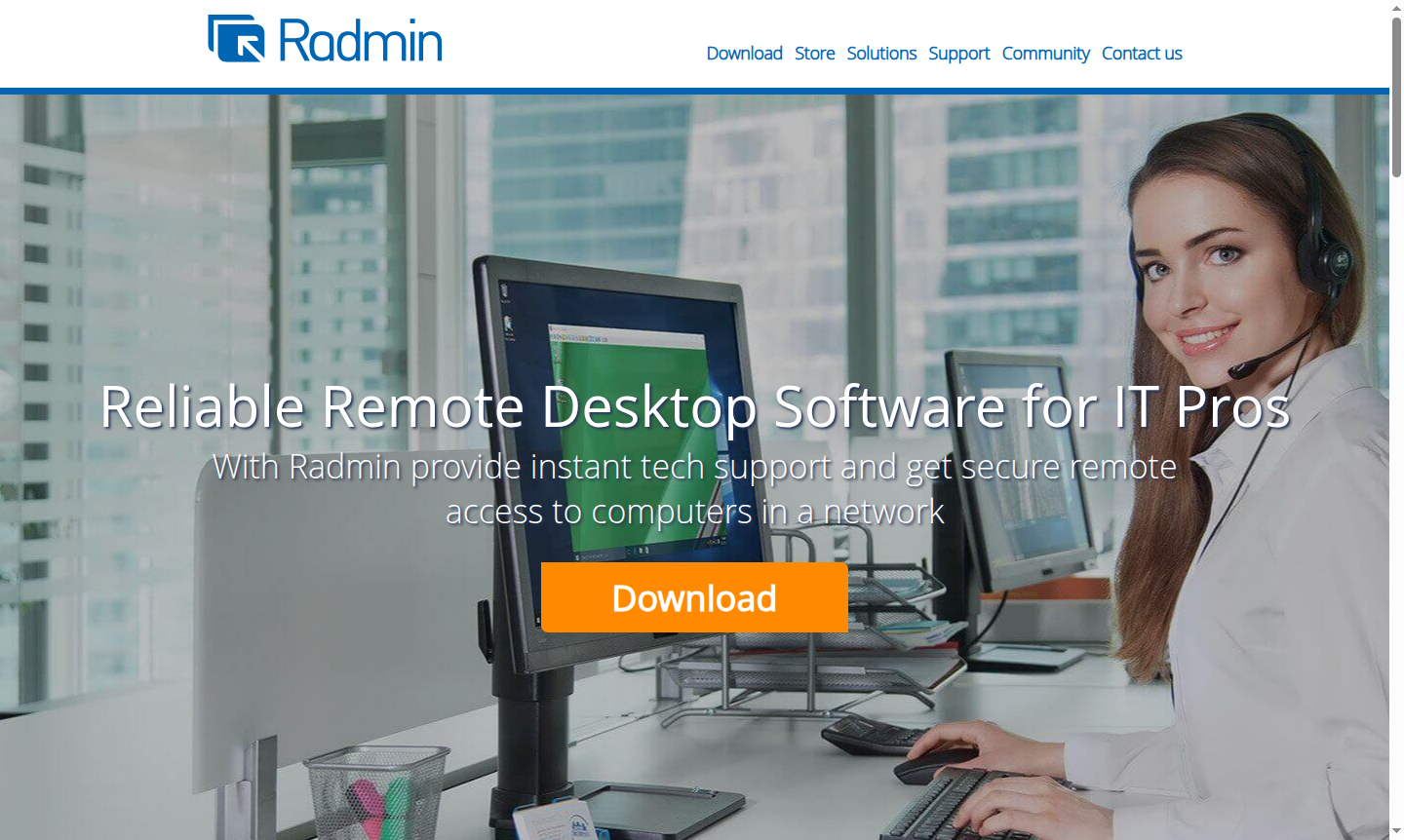 Radmin software interface