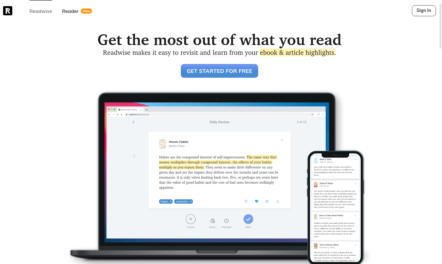 Readwise app interface