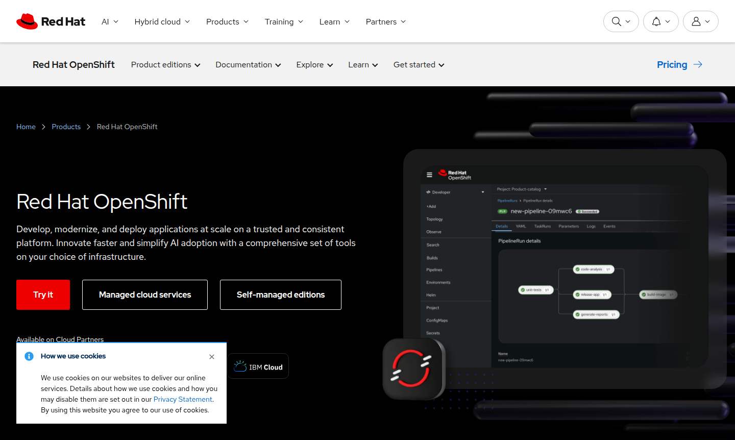 Red Hat OpenShift platform thumbnail
