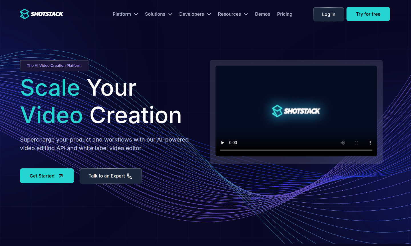 Screenshot or cover image of Shotstack video editing interface showcasing tools and features