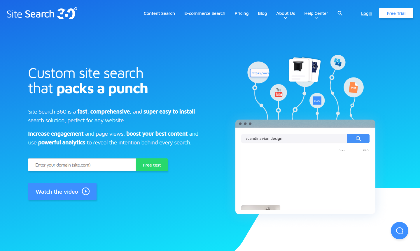 Site Search 360 application interface