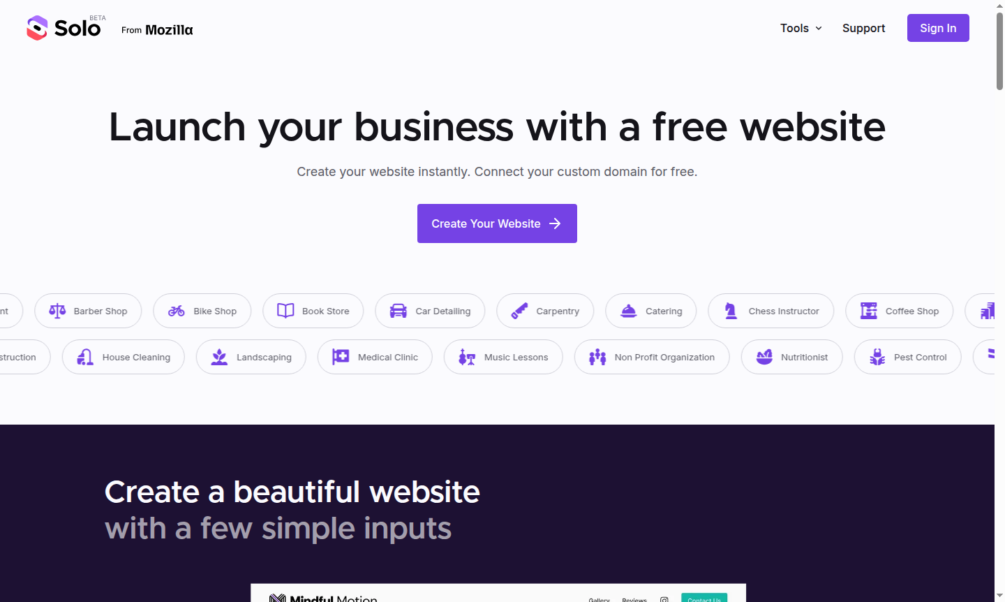 Soloist AI website builder interface