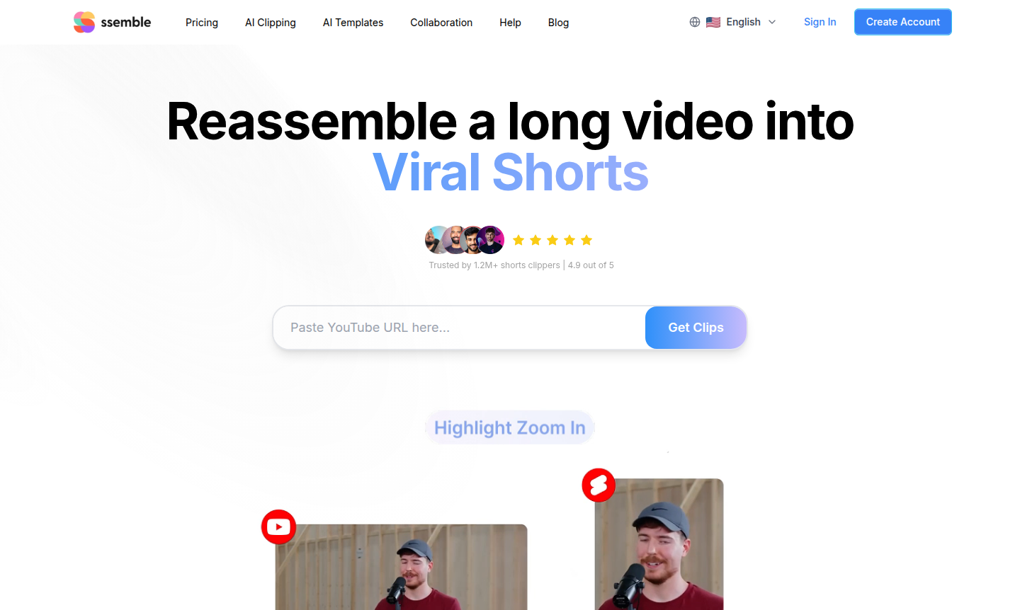 Ssemble thumbnail showing a video editing interface with AI tools