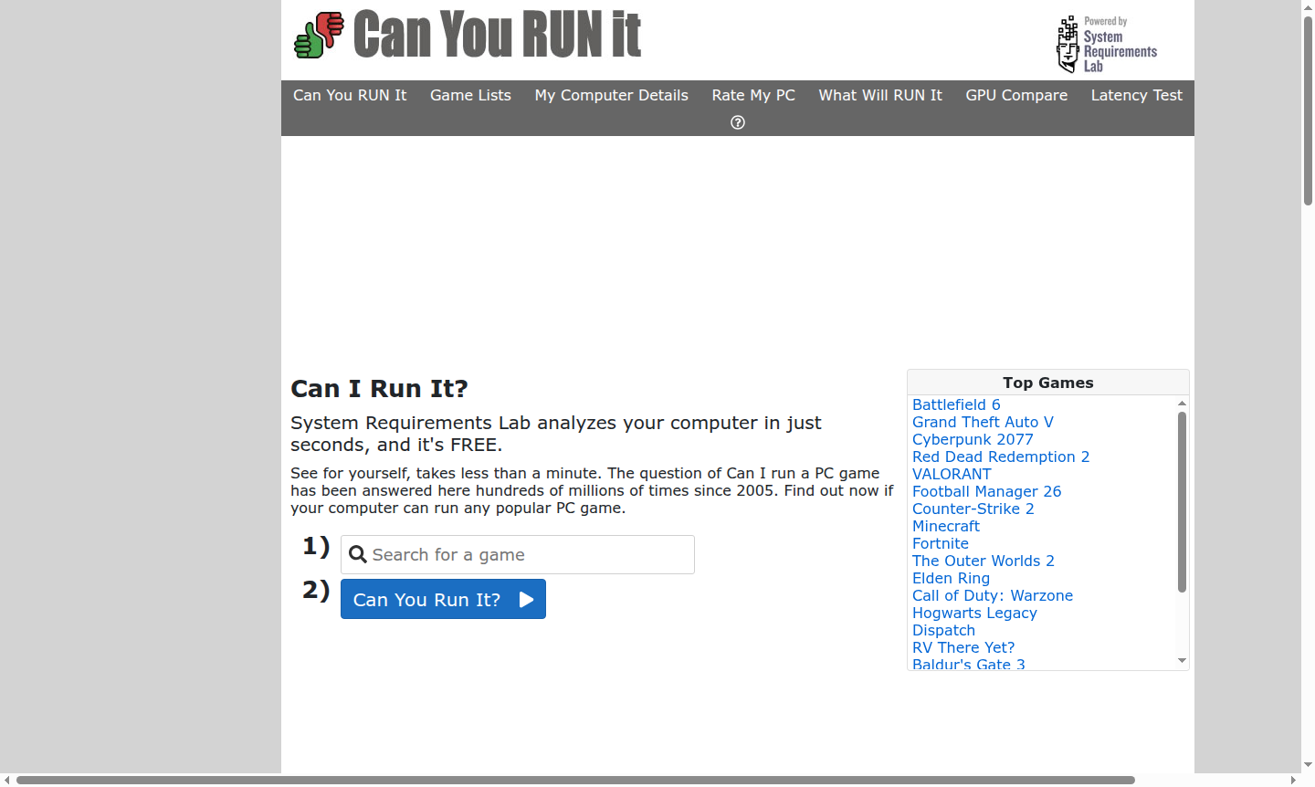Can You RUN It tool interface thumbnail