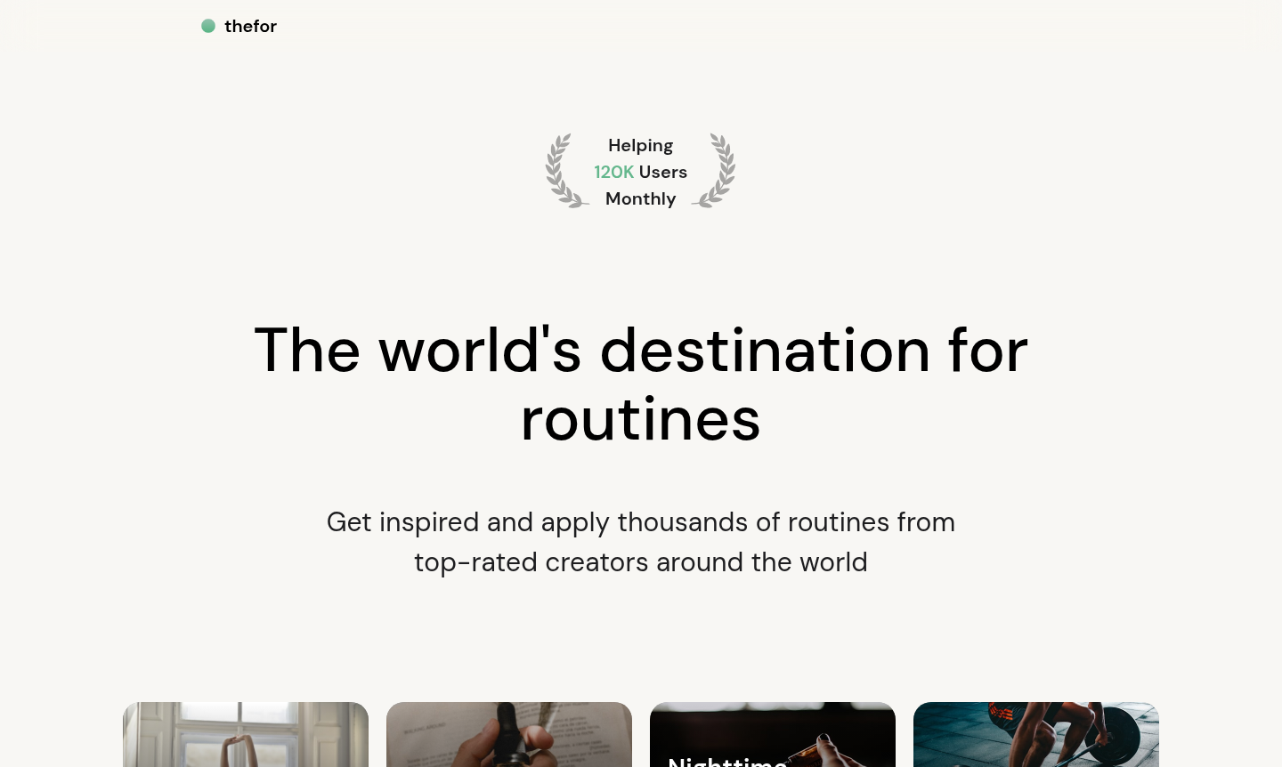 TheFor app interface thumbnail