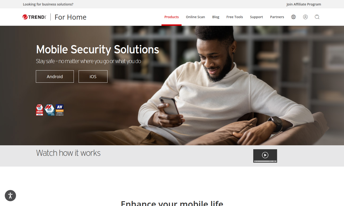 Trend Micro Mobile Security app interface