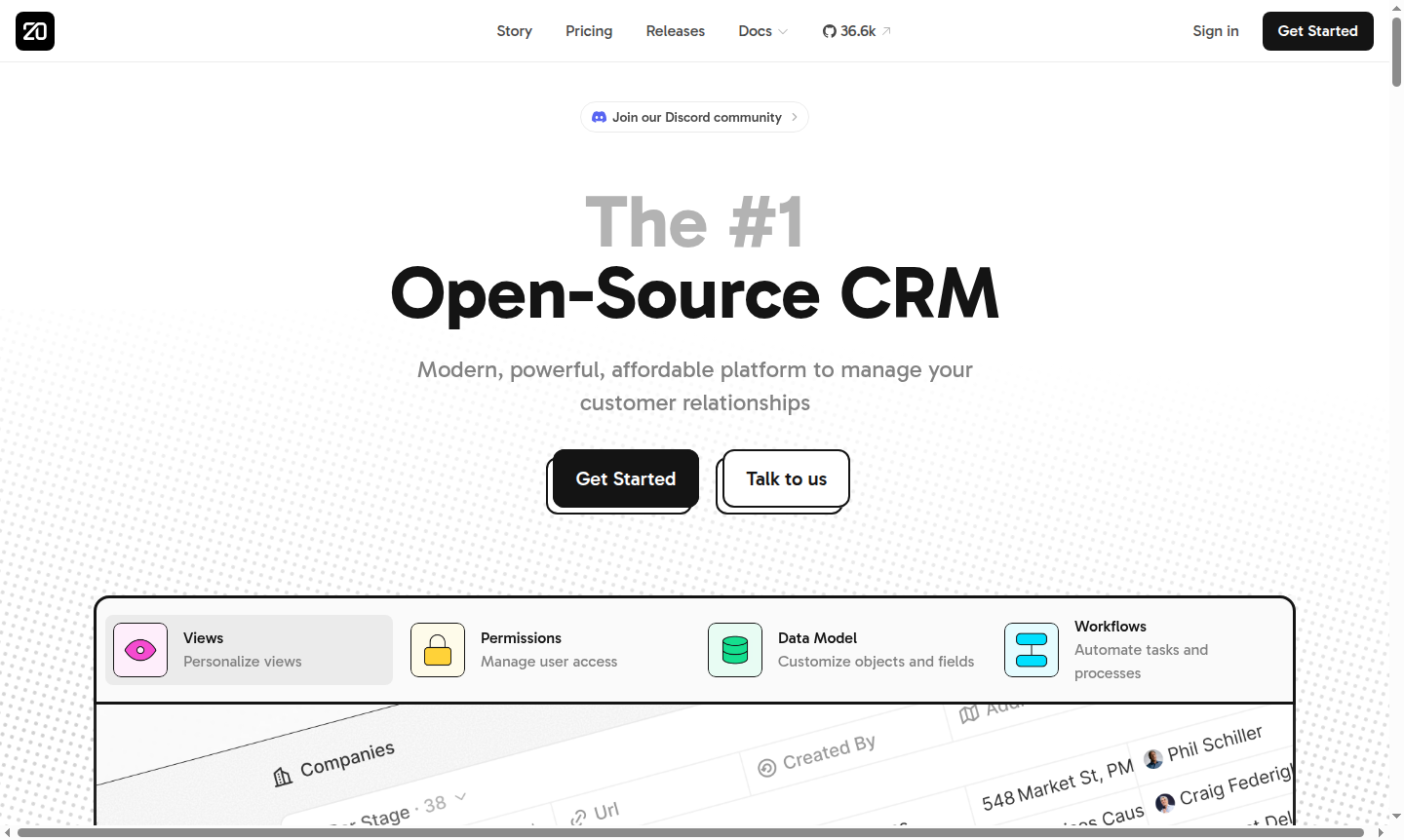 Twenty CRM platform interface