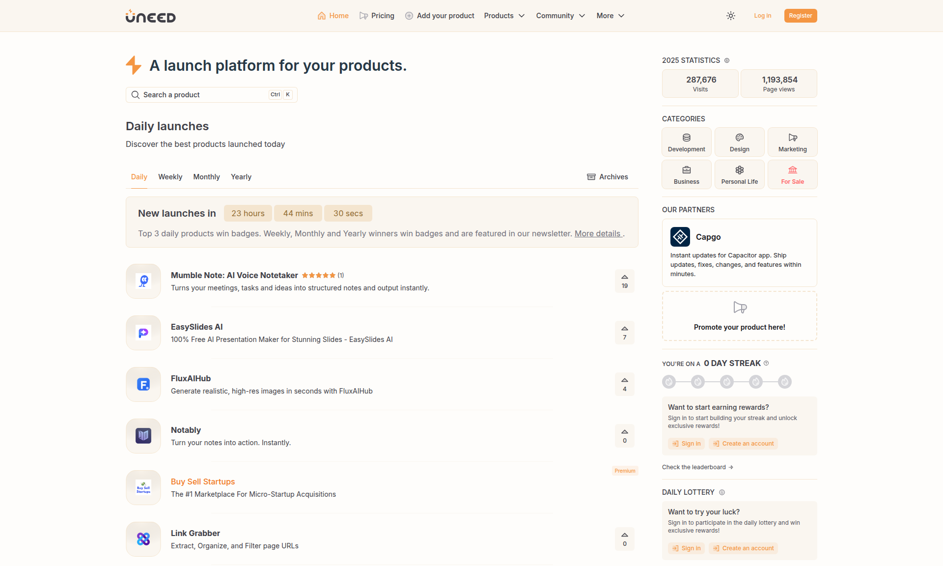 Uneed - Plataforma de descubrimiento de productos 1