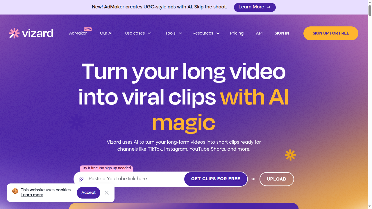 Editor de Video Vizard AI 1