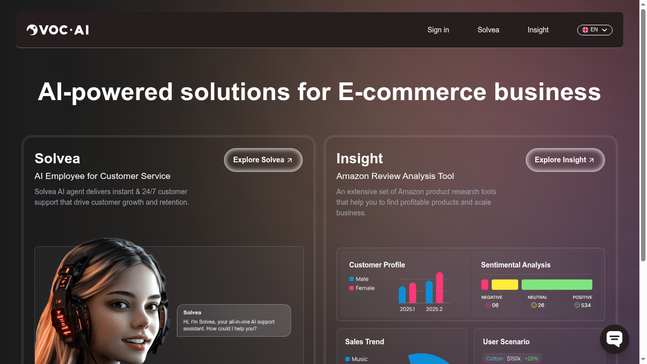 VOC AI - E-commerce Intelligence Platform 1