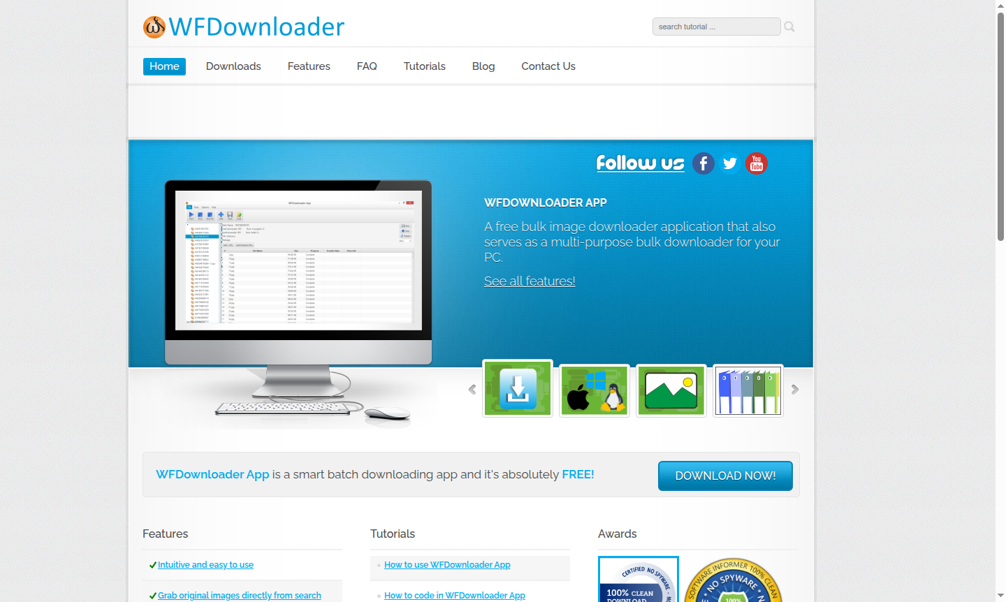 WFDownloader App interface screenshot