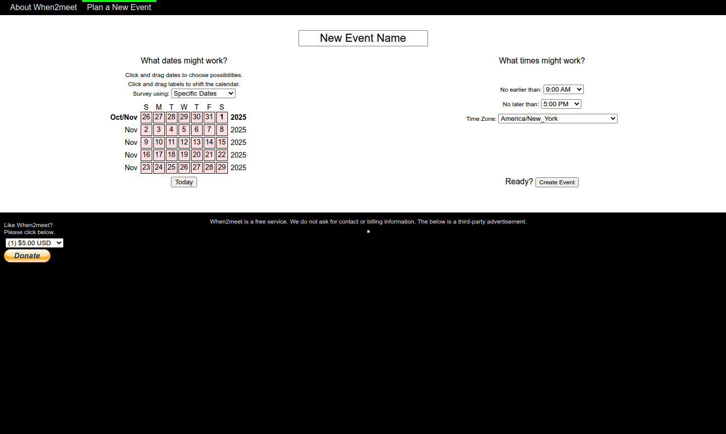 When2meet availability grid