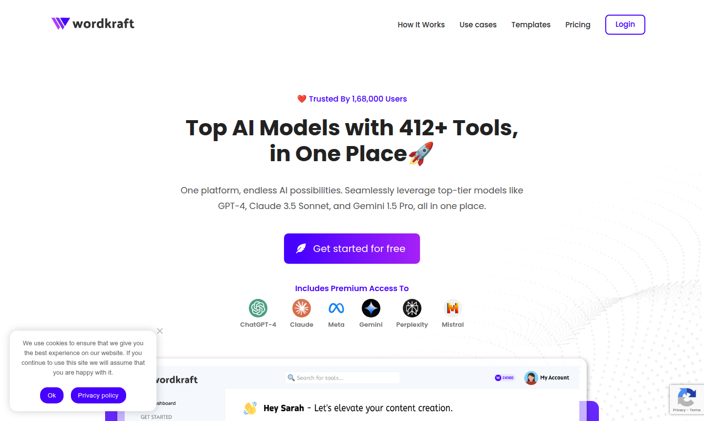 Wordkraft AI dashboard screenshot