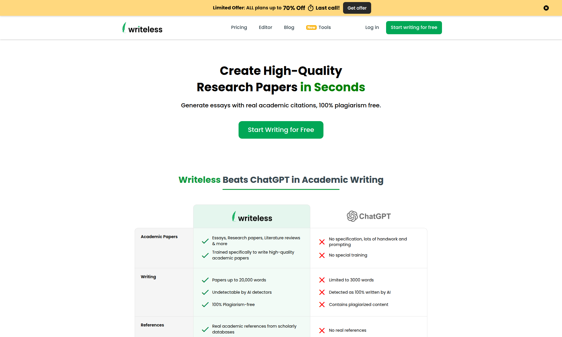 Writeless AI Essay Writer 1