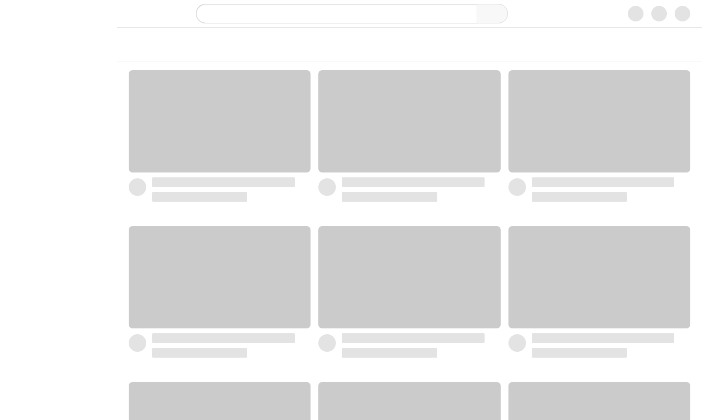 YouTube interface showing video thumbnails and navigation elements